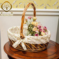 Fruit Basket, Hand-Held Basket, Gift Fruit Shop, Outdoor Picnic Small Basket, Rattan Hand-Held Basket, Woven Fruit Basket
