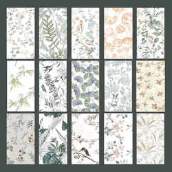 Plant Pattern Tile 400X800 Living Room Background French Tile Kitchen Bathroom Balcony Wall Tile 300X600