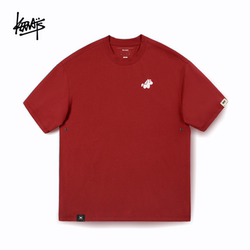 Kerwats Brand Plus-Size Men's and Women's Couple Pony Corsage Red Year of the Horse Basic Loose-Fit Round-Neck Short-Sleeve T-Shirt