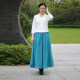 Customized autumn and winter new thickened ramie half-body long skirt literary large size large hem skirt high waist commuter pleated A-skirt