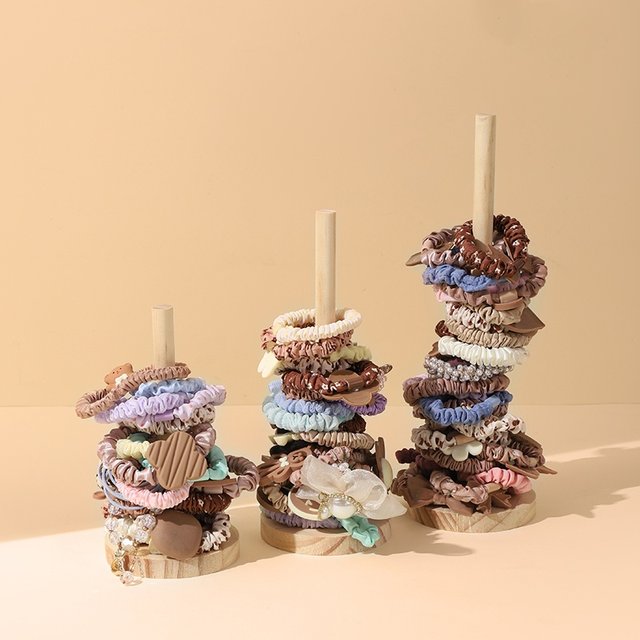 Head flower stand head rope hair ring storage stand cylindrical jewelry stand vertical bracelet bracelet jewelry counter display props
