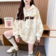 Design sense cartoon age-reducing hooded sweatshirt for women with autumn and winter plus velvet thickened loose large size junior high school students top