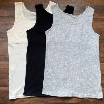 
Foreign trade export Japanese women's thin soft cotton breathable round neck vest base shirt 100% cotton chest double lining