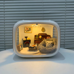 Dollhouse Dollhouse Mini 3D House Toy Handmade DIY Miniature Scene Model Ob11 Dollhouse Night Light