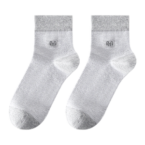 
Hengyuanxiang boneless socks men's mid-calf socks pure cotton antibacterial, deodorant, breathable and sweat-absorbent summer season mesh men's stockings