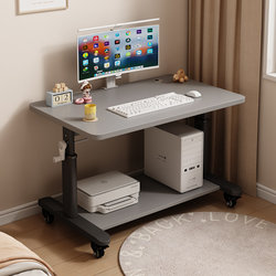 Adjustable Height Desk with Movable Computer Desk, Hand-Cranked Study Desk, Clamp Arm Monitor Desk, Office Desk with Adjustable Height