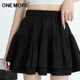one more short skirt skirt women's summer 2025 new black pleated skirt a line flower bud skirt fluffy cake skirt X