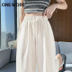 one more white pants for women 2025 new loose slimming nine-point harem pants high waist straight wide-leg pants X