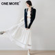 one more white skirt for women summer 2025 new style ink high waist moon skirt lace spliced ​​cake skirt X