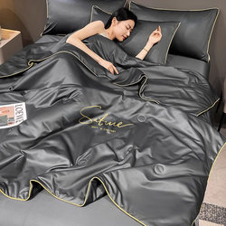 Summer Thin Quilt 2026 New Summer Quilt Four-Piece Set Cool Ice Silk Summer Quilt Dormitory Single Student Air-Conditioned Quilt