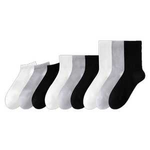 
White socks for men's mid-tube socks for summer thin mesh breathable pure cotton odorproof socks for sports sweat-absorbing spring and autumn style