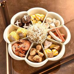 Japanese Imported Hot Pot Vegetable Basket Kitchen Nine-Compartment Divided Tray Rotating Storage Basket Classification Tray Large Size
