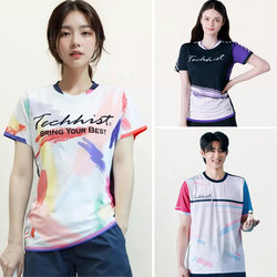 Badminton Clothing Quick-Drying New Pgng Men's and Women's Set Tennis Clothing Sports Ice Silk T-Shirt Short-Sleeved Air Volleyball Clothing Summer