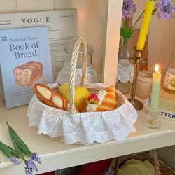 French Lace Hand-Held Flower Basket, Natural Color Willow Hand-Woven Storage Basket, Picnic Basket, Storage Basket, Fruit Basket