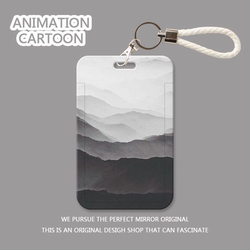 Minimalist Mountain Scenery Student Cafeteria Meal Card Badge Holder Campus Card Bus Card Metro Access Control Work Id Card