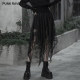 Dark punk chiffon skirt, high-end women's summer 2024 new style irregular lace splicing mid-length skirt street shooting