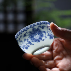Jingdezhen Blue and White Porcelain Tea Cup, Kung Fu Tea Cup, Ceramic Cup, Single Cup, Tea Bowl, Master Cup, Tea Saucer, Tea Set Accessories