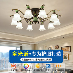 American Retro Living Room Chandelier, Bedroom Ceiling Lamp, Dining Room Lamp, New Zhongshan Lighting, Ceramic Eye Protection Living Room Main Light