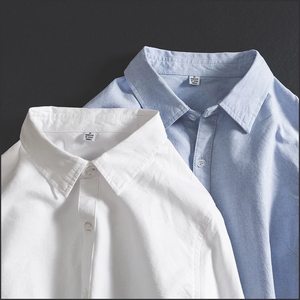 
Fleece-thickened Japanese college style slim and versatile literary long-sleeved blue shirt for women's design niche professional outfit