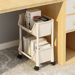 Movable Bookshelf Floor-Standing Storage Rack Household Children's Toy Storage Rack Multi-Layer Trolley Simple Student Bookcase
