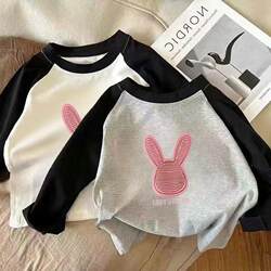 Children's Long-Sleeved T-Shirt, New Cartoon Print, Spring and Autumn Pure Cotton Base Shirt for Boys and Girls, Stylish Top