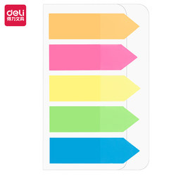 Deli 9064 Fluorescent Film Indicator Labels Notice Stickers 5-Color Indicator Stickers Classification Index Arrow Stickers