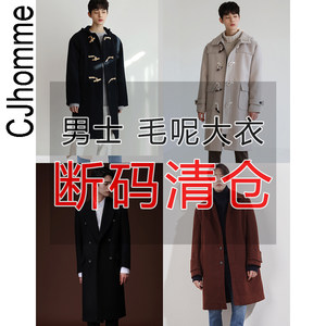 CJHOMME Cut Code Clearance Great Value Discount Autumn and Winter Men's Medium to Long Woolen Coat