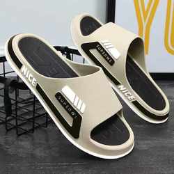 Men's Summer Slippers with a High-End Feel for Outdoor and Indoor Use, Non-Slip, Thick-Soled, Comfortable, and Silent for Home Use