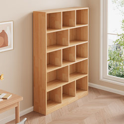 Solid Wood Bookcase Floor-Standing Wall Bookshelf Picture Book Storage Rack Children's Student Home Cabinet Simple Storage Locker
