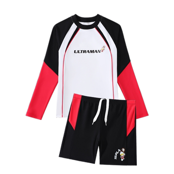 Classic Ultraman Children's Swimsuit long -sleeved sunscreen split
