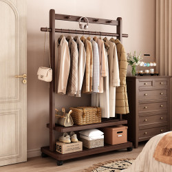 Clothes Rack Floor-Standing Bedroom Home Clothes Hanger Guesthouse Indoor Clothes Rod Movable Clothes Rack