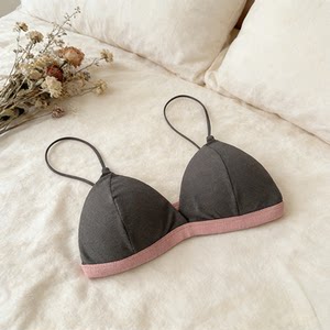 
French sexy no-wire triangle cup bra for women thin breathable seamless spaghetti straps beautiful back underwear girl bra