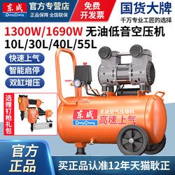Dongcheng Air Compressor 220V Mini Small Air Pump Oil-Free Woodworking Special Household Portable Air Compressor