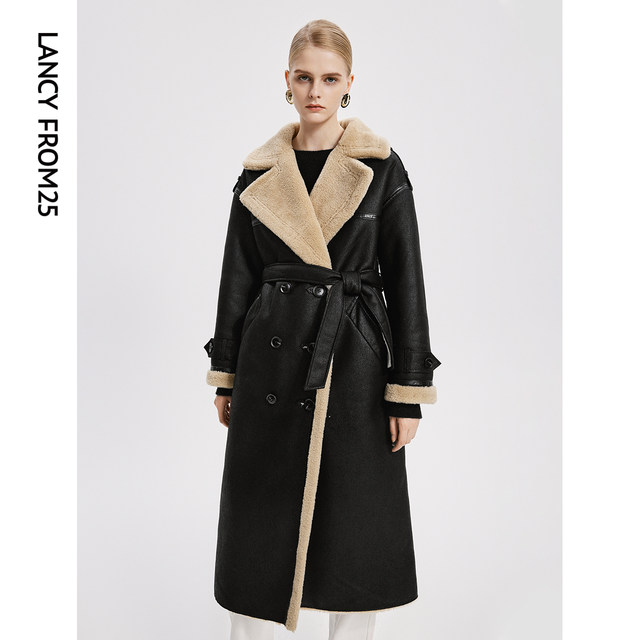 Langzi high-end temperament retro coat design new winter imitation fur coat