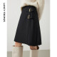 Langzi wool French design pleated retro a-line skirt women's short skirt winter new slim skirt
