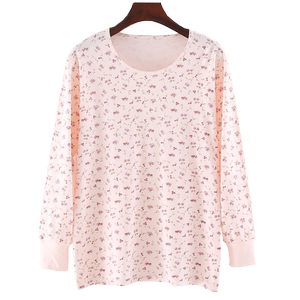 Lady low -neck tall cotton long -sleeved single -piece autumn clothes thin middle -aged and elderly mother line clothes underwear warm upper
