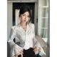 Irregular flared sleeve lace shirt for women early autumn hot girls v-neck short shoulder pad top high-quality sun protection shirt