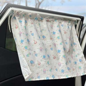 
Korean car curtains cartoon printed sunshade and sun protection car curtains retractable and adjustable suction cup fabric blackout curtains