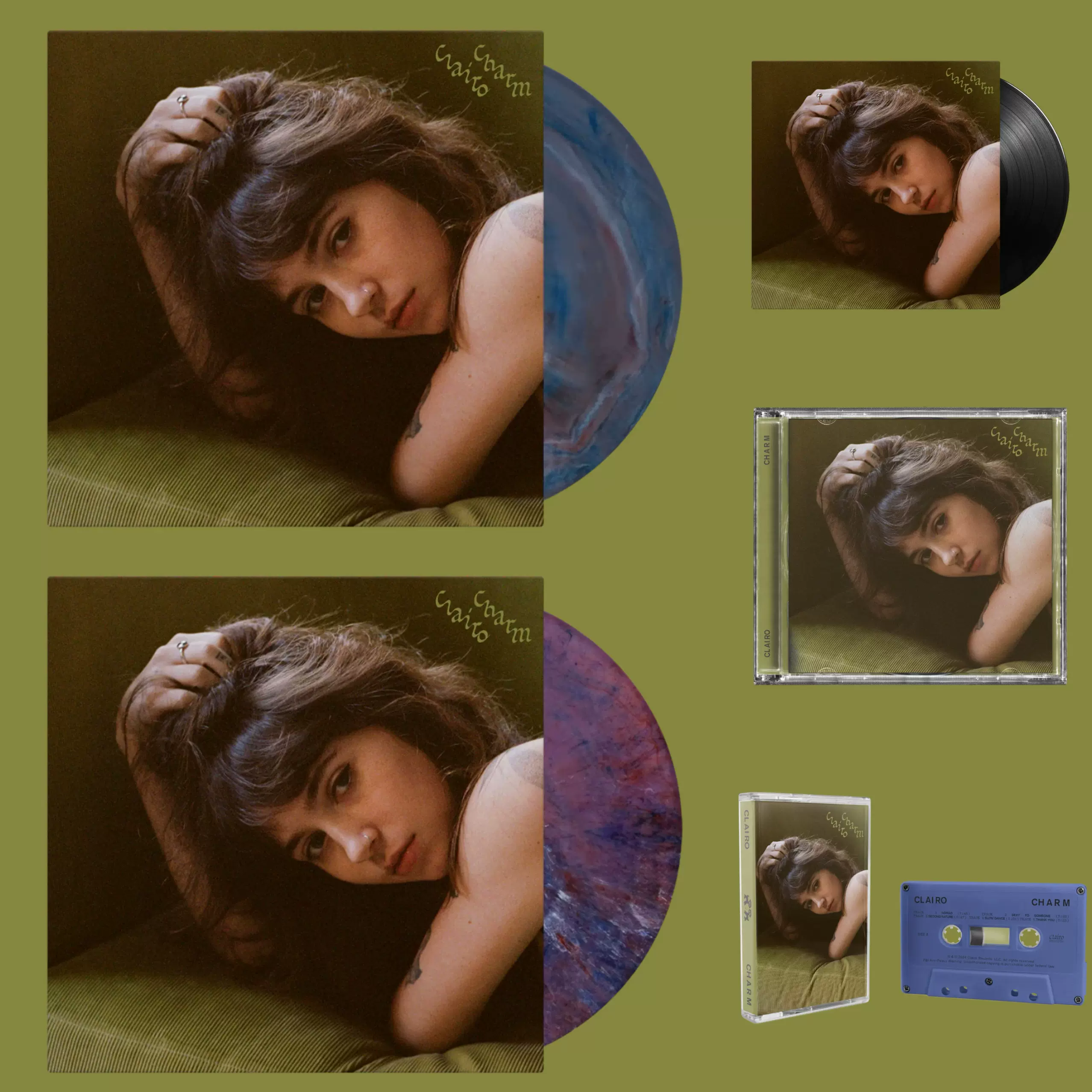 Clairo Charm 蓝纹胶紫纹胶紫胶蓝胶黄胶粉胶黑胶LP