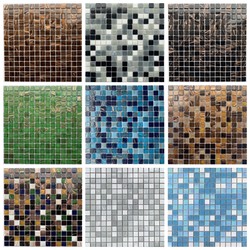 Gold Thread Glass Mosaic in Stock, Gold Thread Mosaic in Black, White, Gray, Blue, Cloud, Iridescent Glass Pool Mosaic