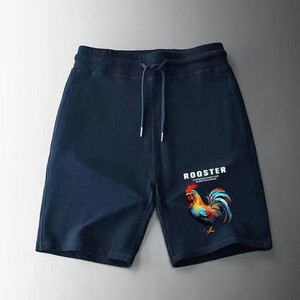 
French Rooster Men's 100% Pure Cotton Shorts Summer Thin Breathable Comfortable Loose Casual Sports All-match Pants