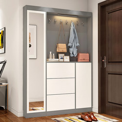 [Free Shipping in Hong Kong] Light Luxury Ultra-Thin Shoe Cabinet with 17 Drawers, Narrow Hanging Clothes and Hat Partition Cabinet, Home Living Room Cabinet