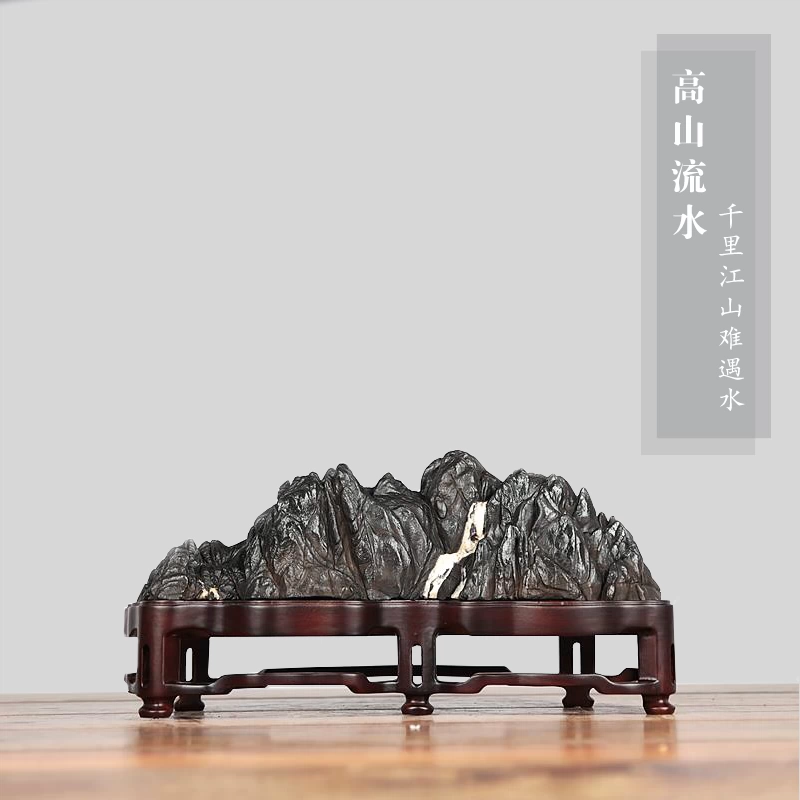 銀索」 天然石 鑑賞石 飾り石 中国美術 置物 太湖石 灵璧石 インテリア