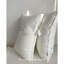 Japanese-Style All-Cotton Pair of Fluffy Pillows for Home and Hotel Use, Single Pillow Core for Dormitory, Men's Neck Protection, Sleep Aid, Whole Head Support