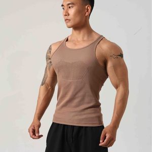 
Cotton heavyweight high elastic sports fitness vest men's breathable moisture wicking slim casual vest sexy men's trendy