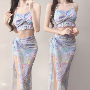 
2026 New Swimsuit Women's Split Bikini Bikini Three-piece Set Internet Celebrity Vacation Hot Spring Swimwear