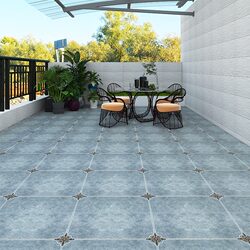 American-Style Corner Flower Antique Tiles 600X600 Pastoral Tiles for Living Room, Dining Room, Courtyard, Retro Balcony, Non-Slip Floor Tiles