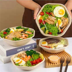 Disposable Hexagonal Bowl, Paper Pulp Packaging Bowl, Hexagonal Bowl, Lunch Box, Biodegradable Lunch Box, Light Meal Salad Box