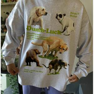 
Zhao Tudou original civilized dog printing creative fun loose men and women couples spring and autumn long-sleeved T-shirts and sweatshirts