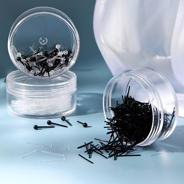 Ear -pierced plastic ear stick female invisible earrings Male student black ear stick transparent ear needle simplicity anti -allergic ear decoration